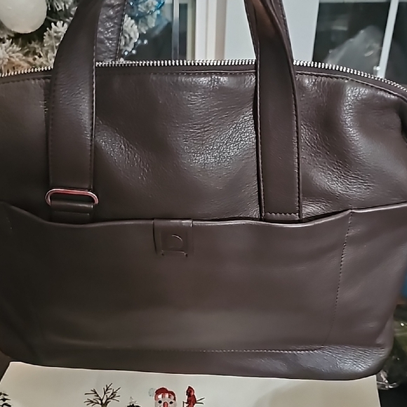 Delsey Brown Leather Structured briefcase - Picture 2 of 5